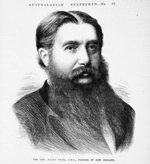 Artist unknown :The Honorable Julius Vogel, CMG, Premier of New Zealand. 1874.