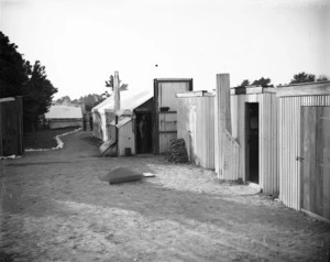 Dwellings at the labour camp in Te Horo