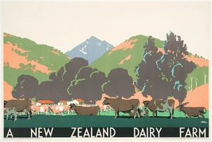 Newbould, Frank, 1887-1951 :A New Zealand dairy farm. R.C.H.5. Issued by the Empire Marketing Board. Printed for H.M. Stationery Office by St Michael's Press Ltd, West Norwood, S.E. 27 [ca 1927]