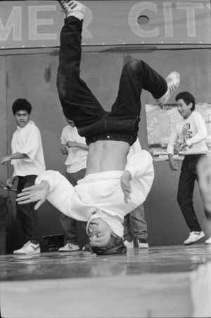 Jason Bell breakdancing in The Dell during Summer City