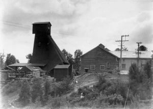 Buildings associated with the north shaft, Blackwater Mine, Waiuta