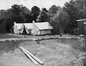 Tents at the labour camp at Te Horo
