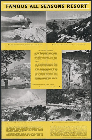 [New Zealand. Government Tourist Bureau] :Famous all seasons resort ... Printed by Coulls Somerville Wilkie Limited, Wellington, N.Z. [Inside spread. 1949]
