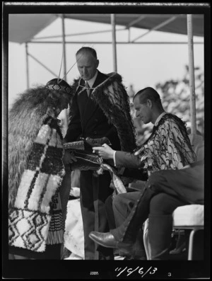 Māori reception for royal couple at Rotorua, 1954