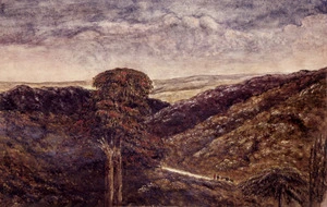 Pearse, John 1808-1882 :[Rimutaka and Wairarapa scenes]. Wairarapa (anglice Waidrop) Plains from the top of the Ruamahine Range. The Rimutaka is in the Ruamahine Range [sic]. [Sept.? 1854]