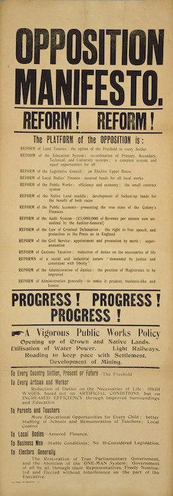 Opposition manifesto. Reform! Reform! [1905].