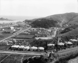 Part 2 of a 2 part panorama overlooking Island Bay, Wellington