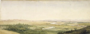 [Smith, William Mein] 1799-1869 :Ruamahanga from the east ; the range of mountains divides Wairarapa from the Pakarutahi and Hutt V[alley] [1849]