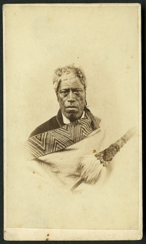 Bishop, G W fl 1860s : Portrait of an unidentified Maori man