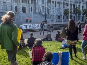 Manus Island refugees and asylum seekers protest, Parliament, Pipitea, Wellington