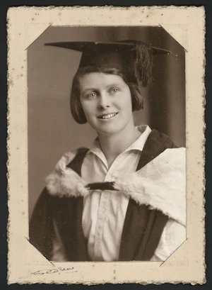 Elsie Farrelly in graduation regalia