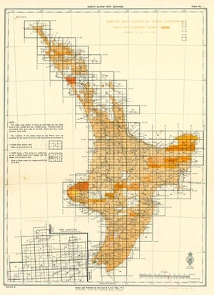 Index to areas covered by aerial photographs. North Island New Zealand / drawn by W.G. Harding.
