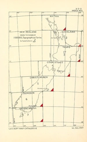 New Zealand. Index to N.Z.M.S. 19 1:500,000 topographical series.