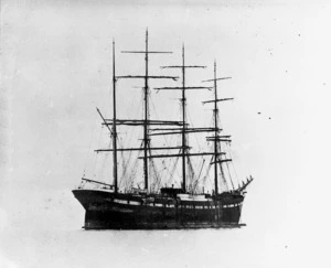 Four masted sailing ship