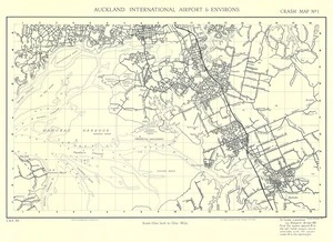 Auckland International Airport & environs crash map no. 1 / drawn by the Department of Lands & Survey.