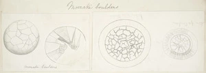 Buchanan, John, 1819-1898 :Moeraki boulders. Section of a boulder. [Late 1850s or early 1860s?]