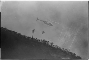 Helicopter at gorse fire, Silverstream