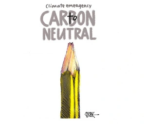 "Climate emergency to carbon neutral" pencil without lead