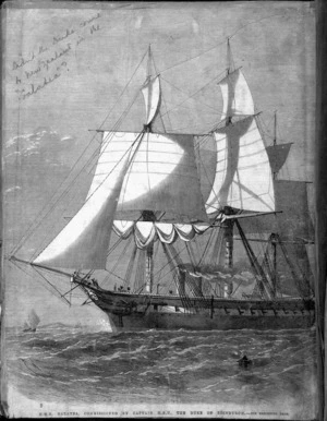 Artist unknown :H.M.S. Galatea, commissioned by Captain H R H The Duke of Edinburgh. [1860s].