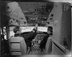 Interior of aircraft cockpit