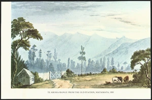 Watercolour of Te Aroha Range