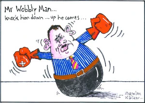 Mr Wobbly Man... knock him down... up he comes... Sunday News, 26 October 2007