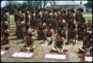 Māori kapa haka performers during Queen Elizabeth II's visit to Waitangi