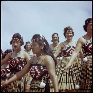 Kapa haka members performing during Waitangi celebrations