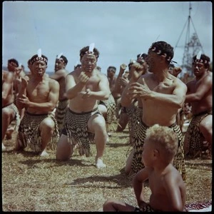 Kapa haka members performing during Waitangi celebrations