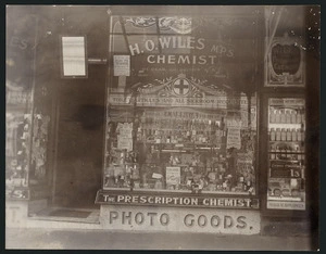 Photograph of Wiles' Chemist shop and accompanying letter