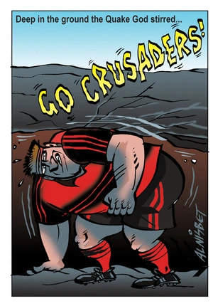 Nisbet, Alistair, 1958- :Deep in the ground the Quake God stirred... "Go Crusaders!" 9 July 2011