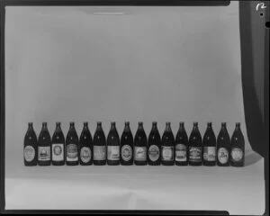 Range of beers in crate bottles