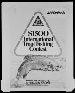 Poster for Rotorua trout fishing contest