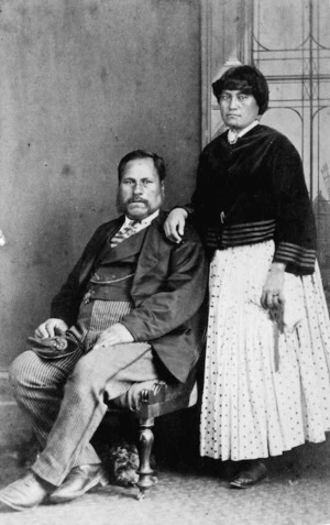Batt & Richards fl 1870s :Te Poihipi Tukairangi and his wife, Harriet