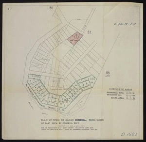 Plan of town of Kahao being subdn. of part secn. 87 Porirua Dist.