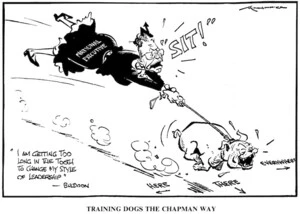 Training dogs the Chapman way. "I am getting too long in the tooth to change my style of leadership" - Buldoon. October 1980