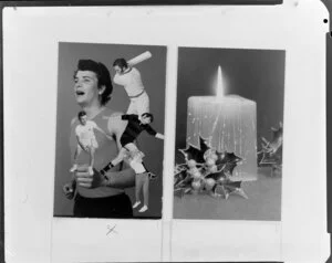Christmas candle and sport montage