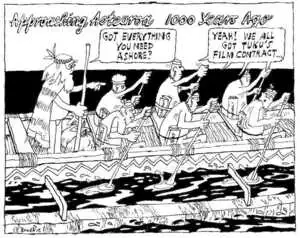 Brockie, Robert Ellison 1932-:Approaching Aotearoa 1000 Years Ago. National Business Review, 15 February 2002.