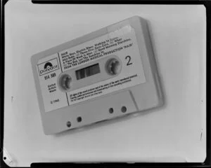 Close up of `hair' soundtrack cassette