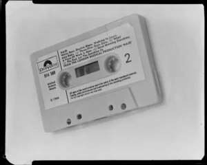 Close up of `hair' soundtrack cassette