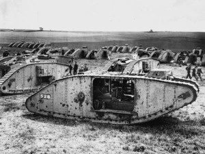 Tankdrome on the Western Front, France, during World War I