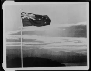 New Zealand Flag and Landscape