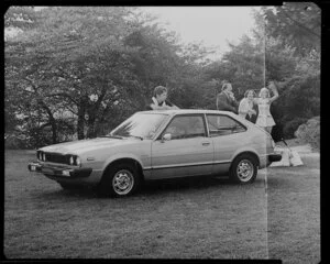 Honda car with people