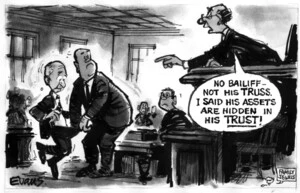 Evans, Malcolm Paul, 1945- :No bailiff - not his TRUSS. I said his assets are hidden in his TRUST!" 13 July 2011