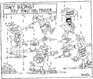 Brockie, Robert Ellison, 1932- :Leaky building? Play point the Finger... National Business Review. 8 November 2002.