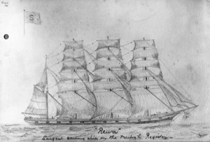 Munro, John Alexander 1872-1947 :Rewa, largest sailing ship on the British Register. [ca 1900]