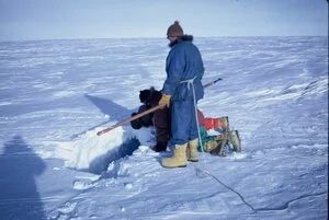 Investigating a crevasse