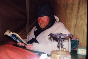 Inside an Antarctic tent
