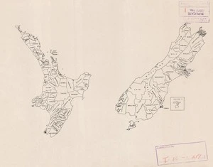 New Zealand skeleton map showing county boundaries / drawn by Lands and Survey Dept., N.Z.