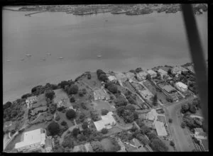 Ralph Hunter residence, possibly the one with the turret rear centre, Bayswater, Auckland